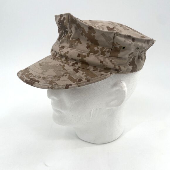 USMC 8-Point Cap Medium US Marine Desert Marpat Camo Garrison Cover Hat Uniform - Picture 1 of 10